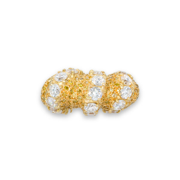 d'Avossa Ring in 18kt yellow gold with White and Yellow Diamonds