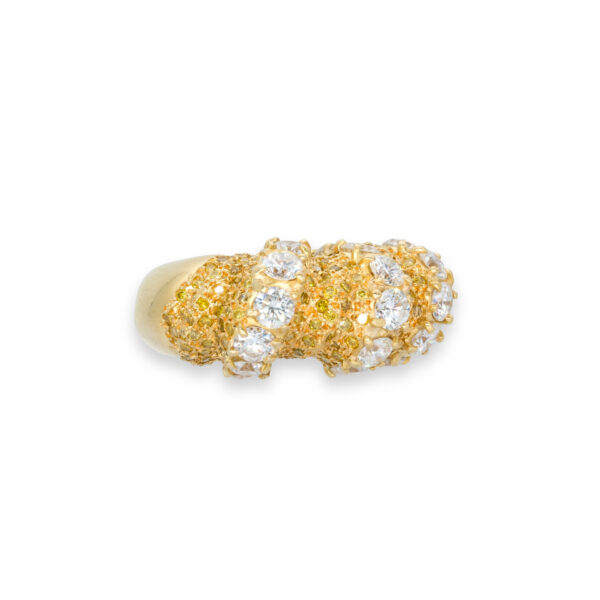 d'Avossa Ring in 18kt yellow gold with White and Yellow Diamonds