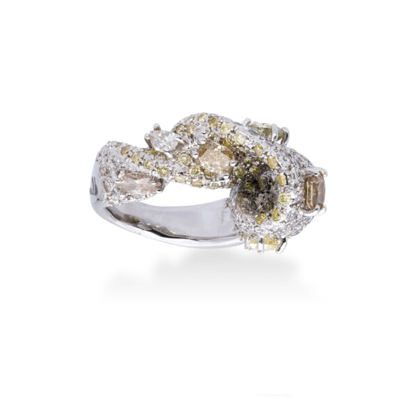 d'Avossa Ring with White and Fancy Natural Diamonds (10)