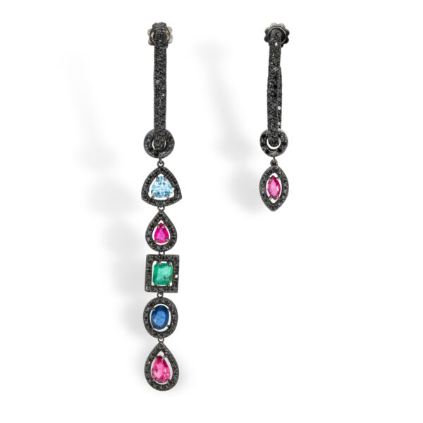 d'Avossa Earrings, Precious Stones Pendants and Black Diamonds
