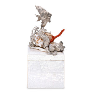 d'Avossa sculpture in Full Silver and Red Coral