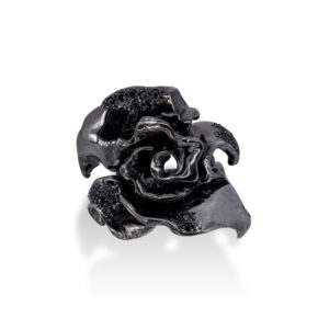 d'Avossa Ring in Black Silver with Black Sapphires 1L