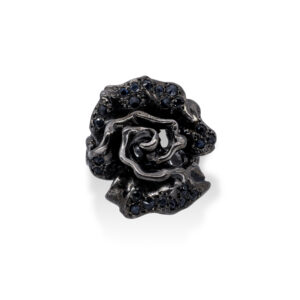 d'Avossa Ring in Black Silver with Black Sapphires 1m