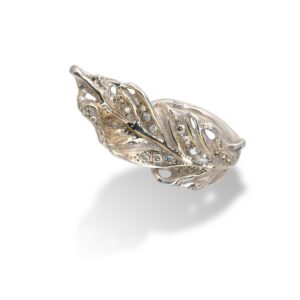 Feather Shaped Ring from d'Avossa Rêves d'Argent Collection, in Silver, with Diamonds (5)
