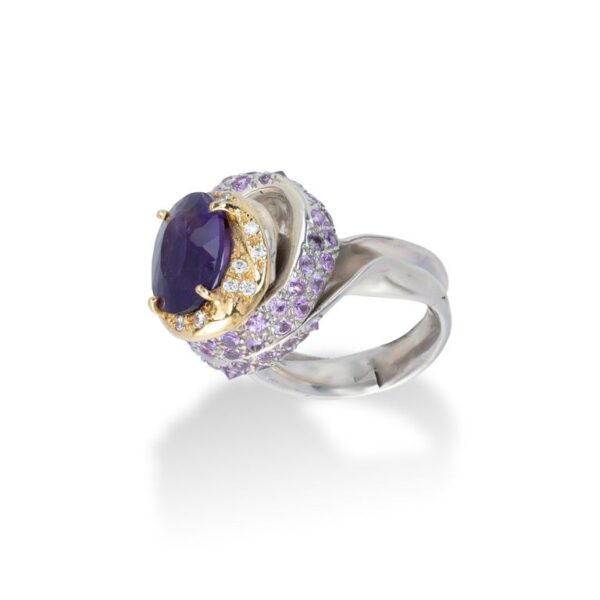 Ring from d'Avossa Rêves d'Argent Collection, in Silver, with Amethyst, Diamonds, Sapphires (3)