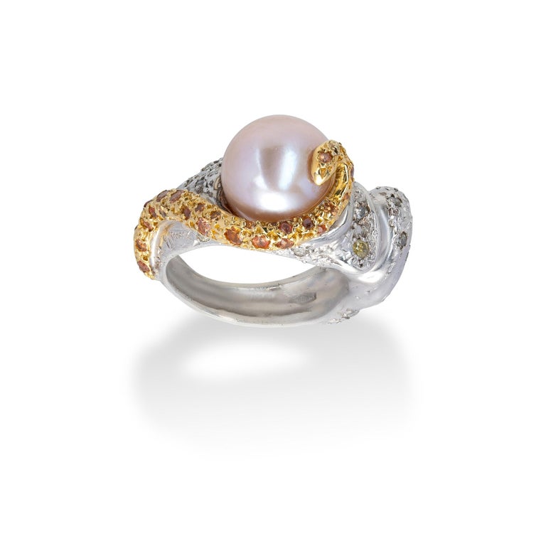 d'Avossa Ring from Rêves d'Argent Collection in Silver with Natural Pearl and Sapphires (2)