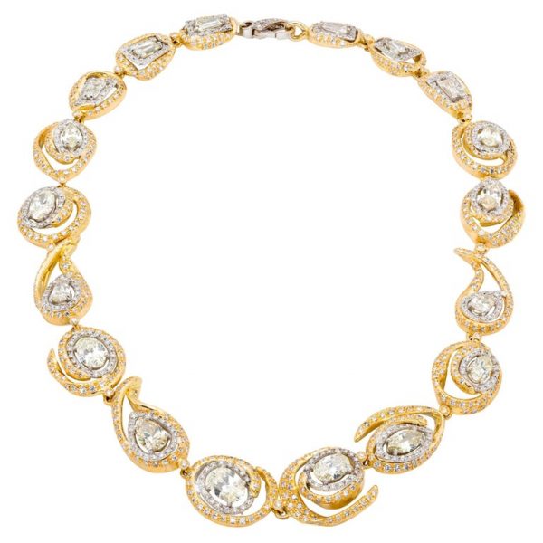 d'Avossa necklace with White and Jonquille Diamonds on 18kt yellow gold